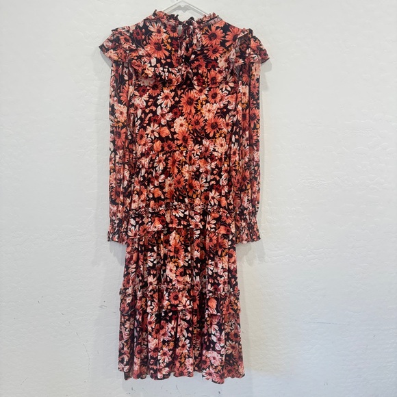 Rachel Parcell Floral Tiered Midi Dress Womens 6 Spring Easter Peasant - Picture 9 of 11